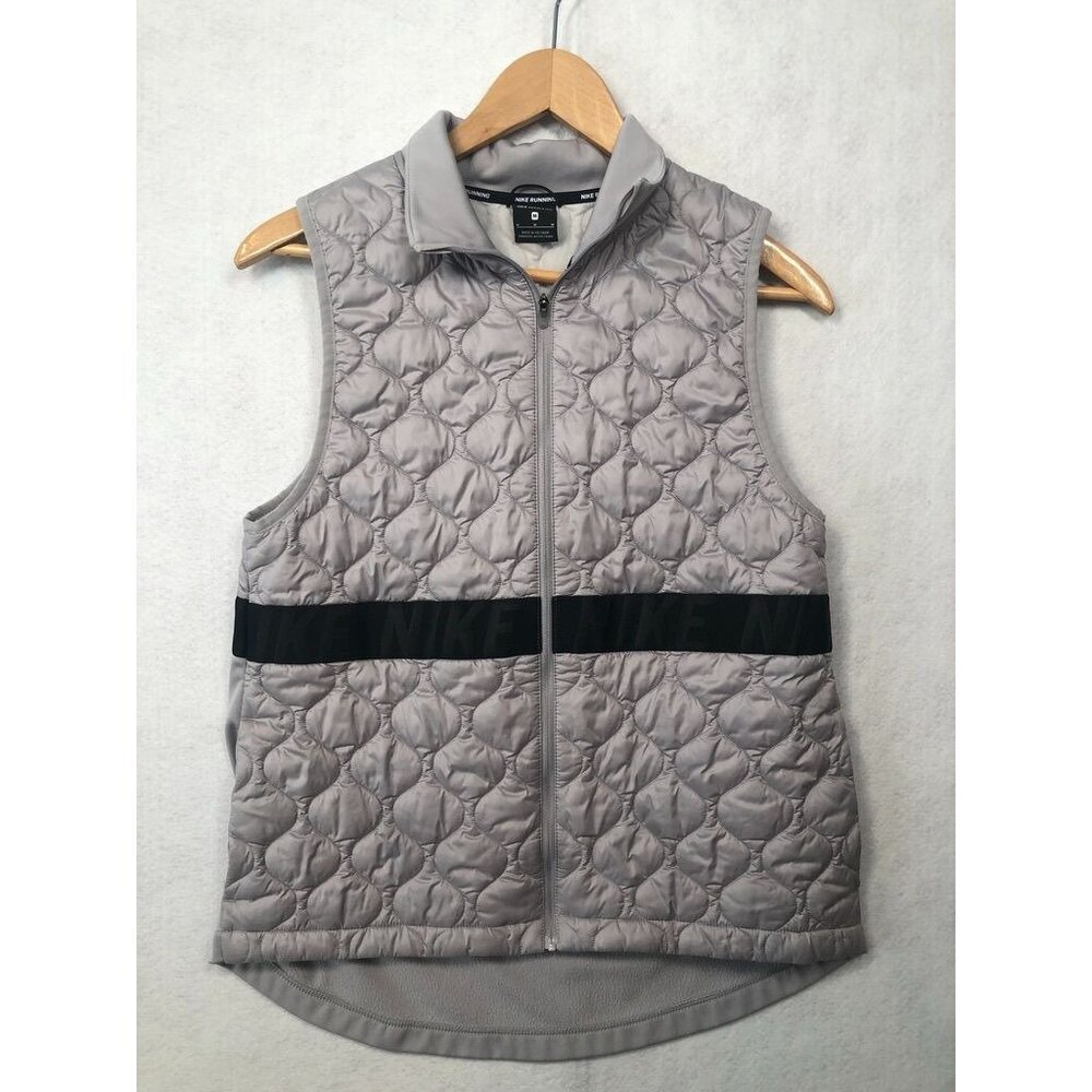 Nike Gray Quilted Vest with Black Stripe